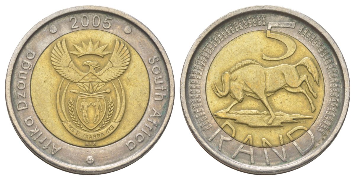 ЮАР 5 рандов 2005 KM 297 биметалл 4626-834
