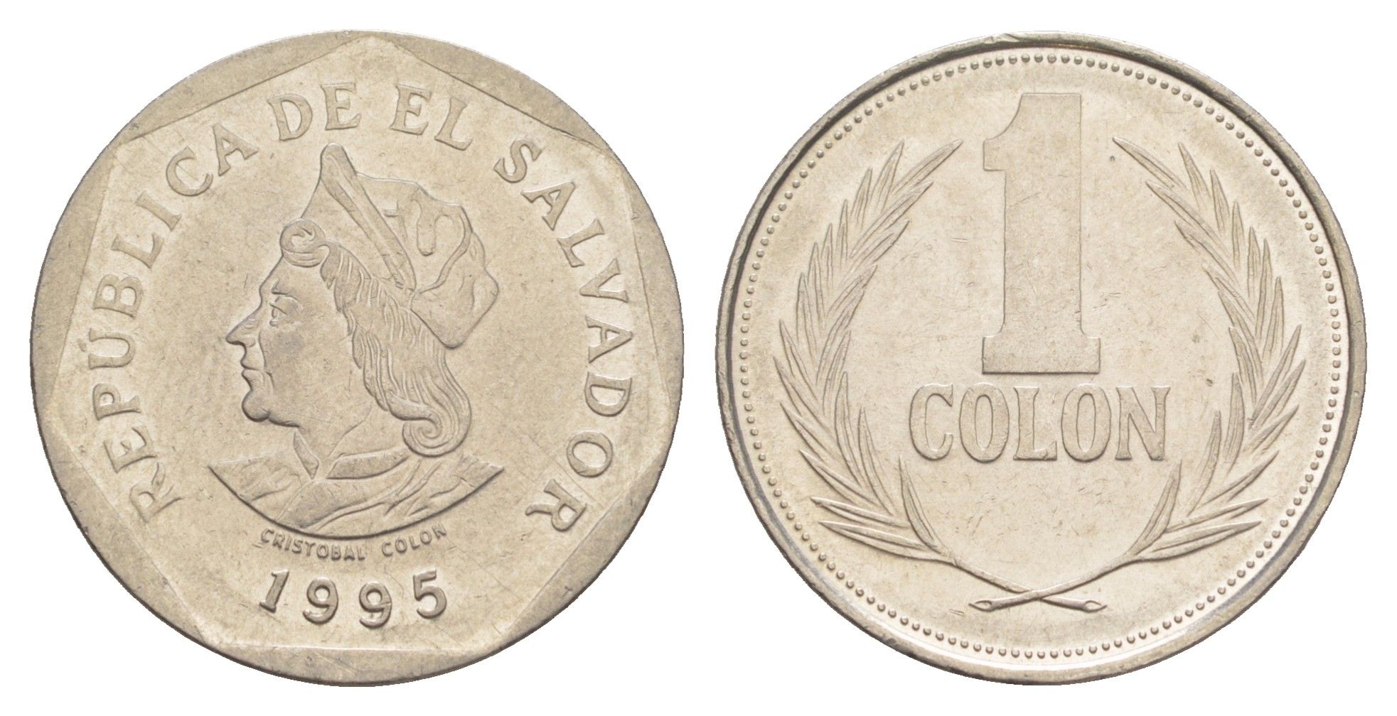 Сальвадор 1 колон 1995 KM 156b сталь плакированная никелем UNC 4642-757