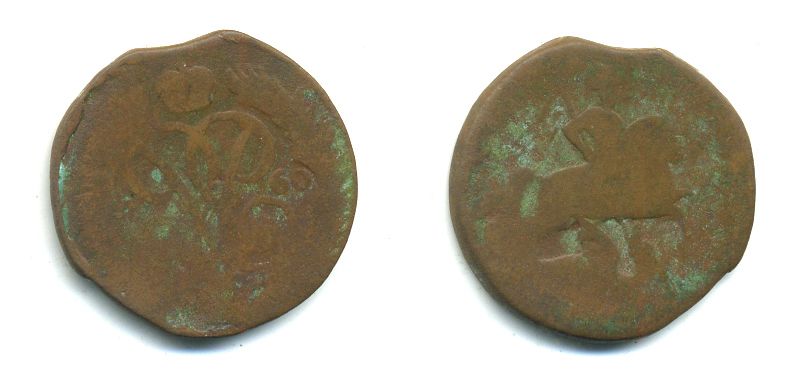 РОССИЯ 1 КОПЕЙКА 1760 медь 61-822