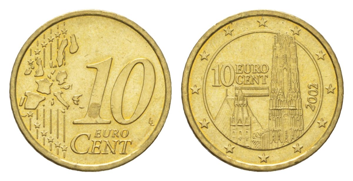 Австрия 10 евроцентов 2002 KM 3085 нордик UNC 4627-1139