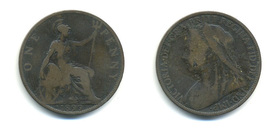 Великобритания 1 пенни 1899 Виктория (1837-1901) KM 790, Spink 3961 бронза 59-934