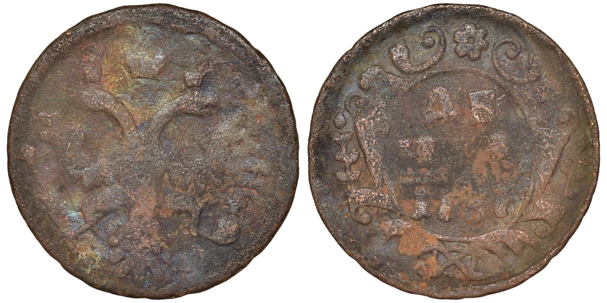 Россия 1 деньга 17ХХ медь 51-4032