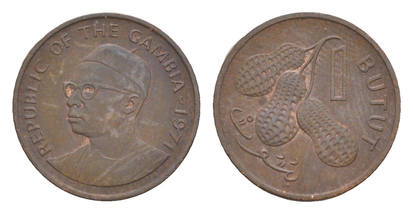 Гамбия 1 бутут 1971 KM 8 бронза 4655-732