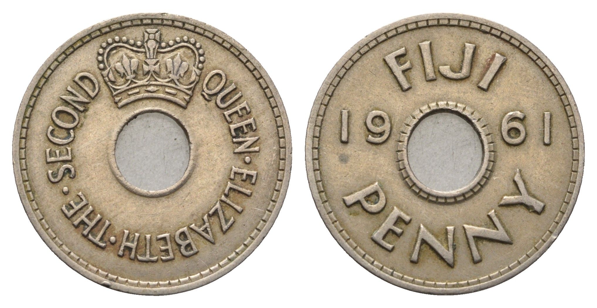 Фиджи 1 пенни 1961 Елизавета II (1952-2022) KM 21 медно-никель 4686-857