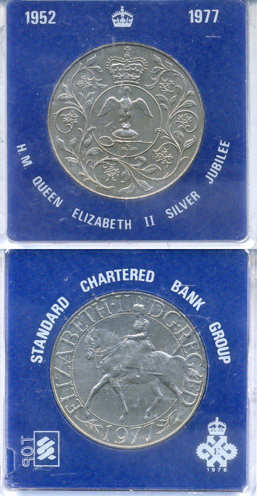 Великобритания 25 пенсов 1977 25 лет со дня коронации Елизаветы, Елизавета II (1952-2022), в оригинальной упаковке KM 894, Spink 4136 медно-никель 3-4-6-17