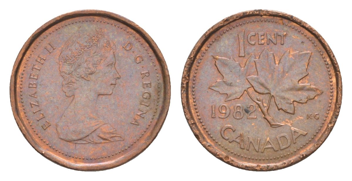 Канада 1 цент 1982 Елизавета II (1952-2022), кленовый лист KM 132 бронза 4630-562
