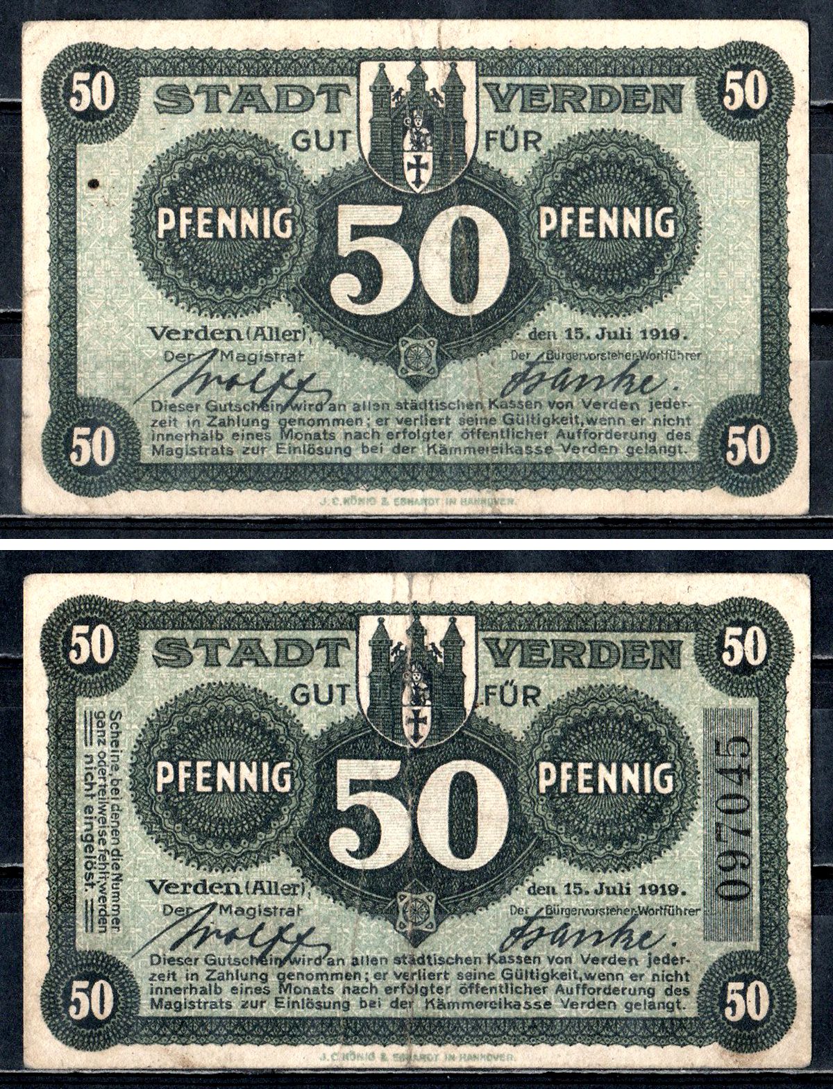 Верден (Пруссия, Ганновер) 50 пфеннигов 1921 2193-33-3-2