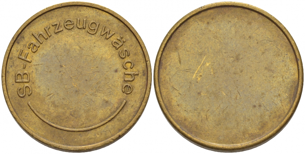 ГЕРМАНИЯ ЖЕТОН НА МОЙКУ АВТОМОБИЛЯ ND SB- FAHRZEUGWASCHE желтый металл 4544-752