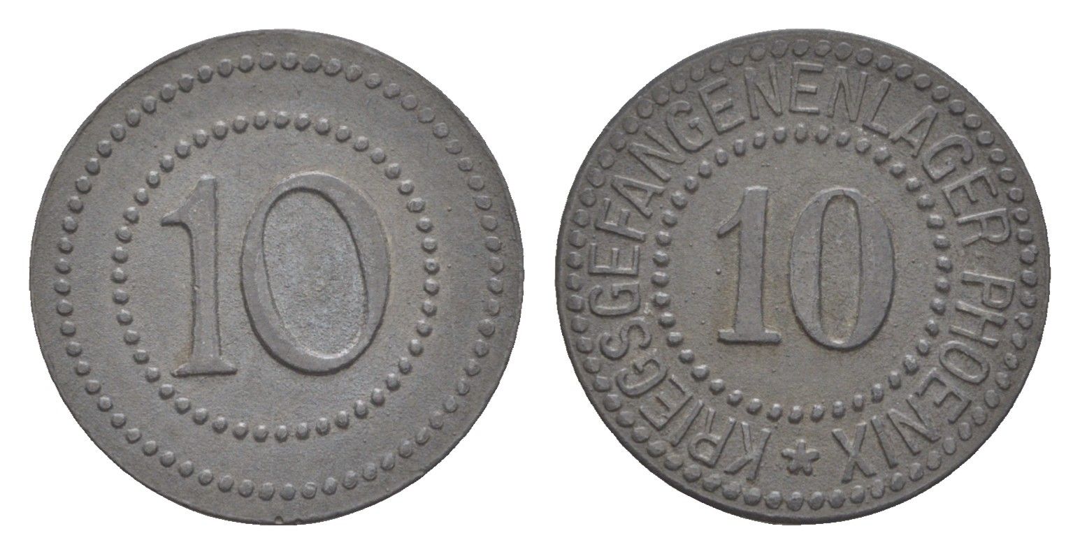 Херде 10 пфеннигов ND лагерный жетон Men05 11722.4, Men18 14670.4 цинк 1528-513