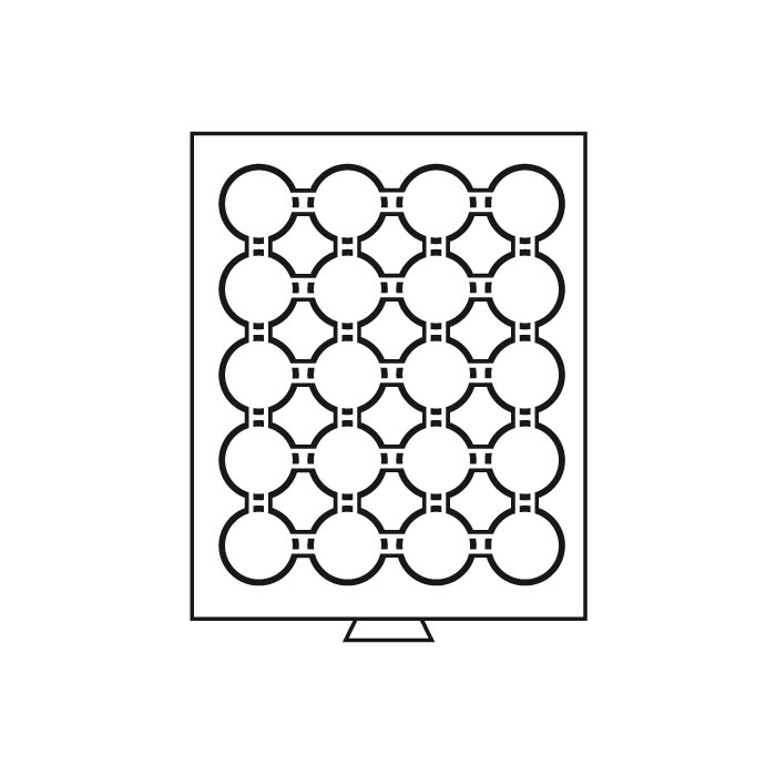 Монетный бокс MB20 на 20 круглых ячеек для монет диаметром до 39 мм. Leuchtturm. 302859