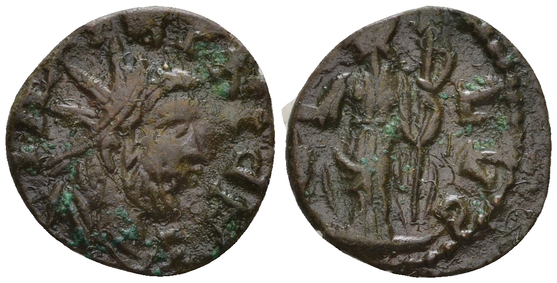 Римская Империя, императоры в Галлии антониниан 272 Тетрик, IMP C TETRICVS P F AVG, бюст императора / PAX AVG, Пация, персонификация Мира, локальная чеканка в Галлии RIC 100 биллон 1073-25-76