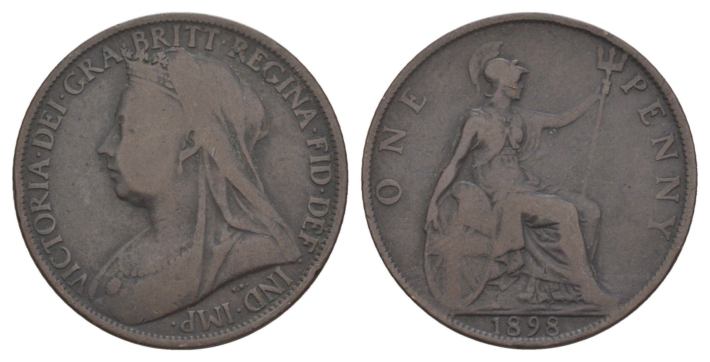 Великобритания 1 пенни 1898 Виктория (1837-1901) KM 790, Spink 3961 бронза 4645-1011