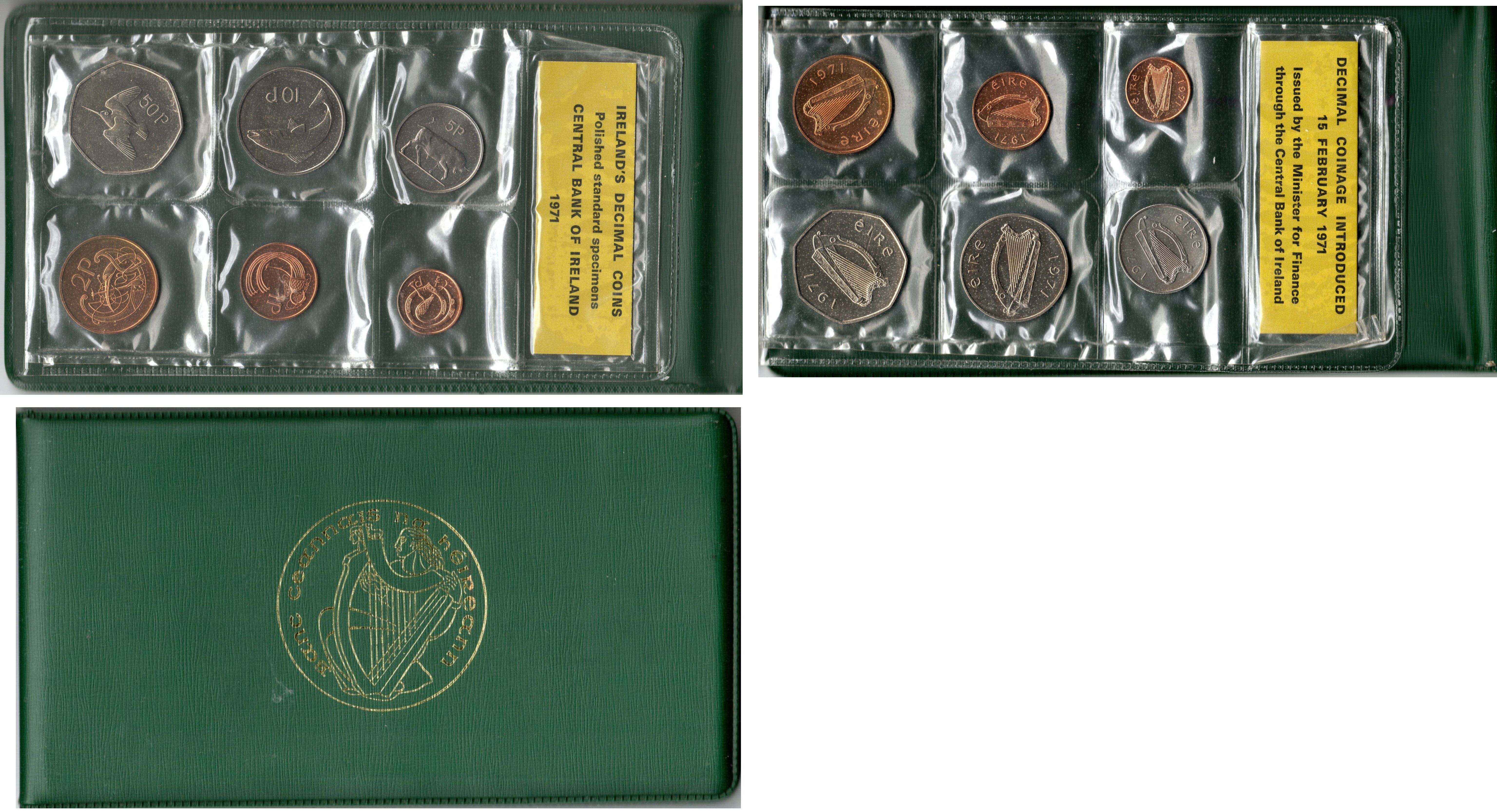 Ирландия официальный набор из 6 монет (1/2, 1, 2, 5, 10 и 50 пенсов) 1971 KM MS4 (19, 20, 21, 22, 23 и 24) BU 2-5-2-20