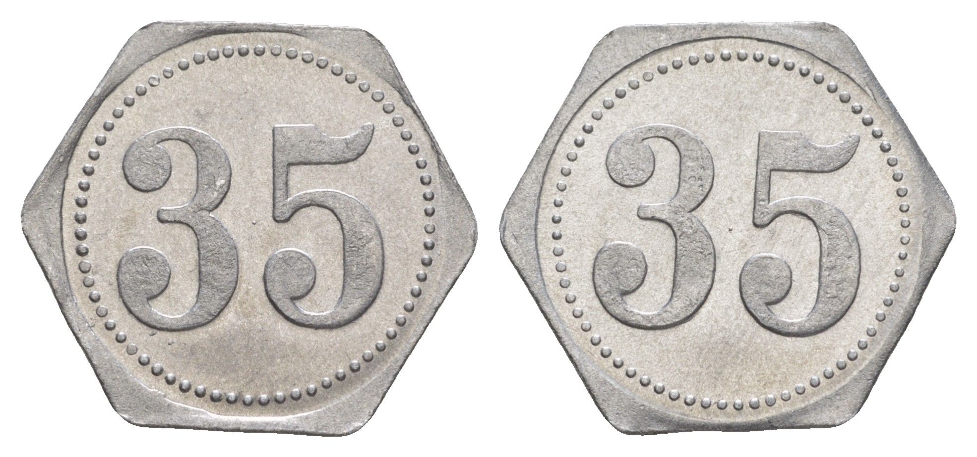 Германия жетон в 35 пфеннигов для приобретения "стакана пива" ND размер 21,5x21,5 мм, вес 0,97 гр алюминий UNC 4638-915