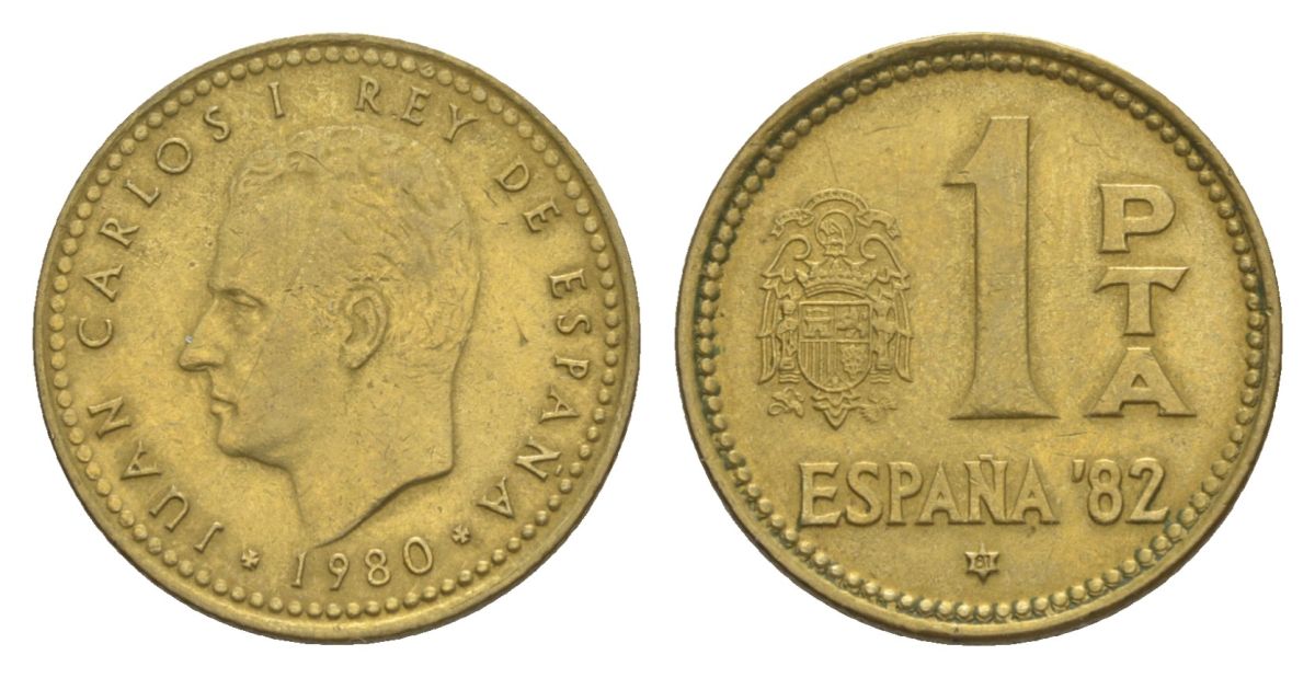 Испания 1 песета 1980 (81) KM 816 алюминиевая бронза 4632-345