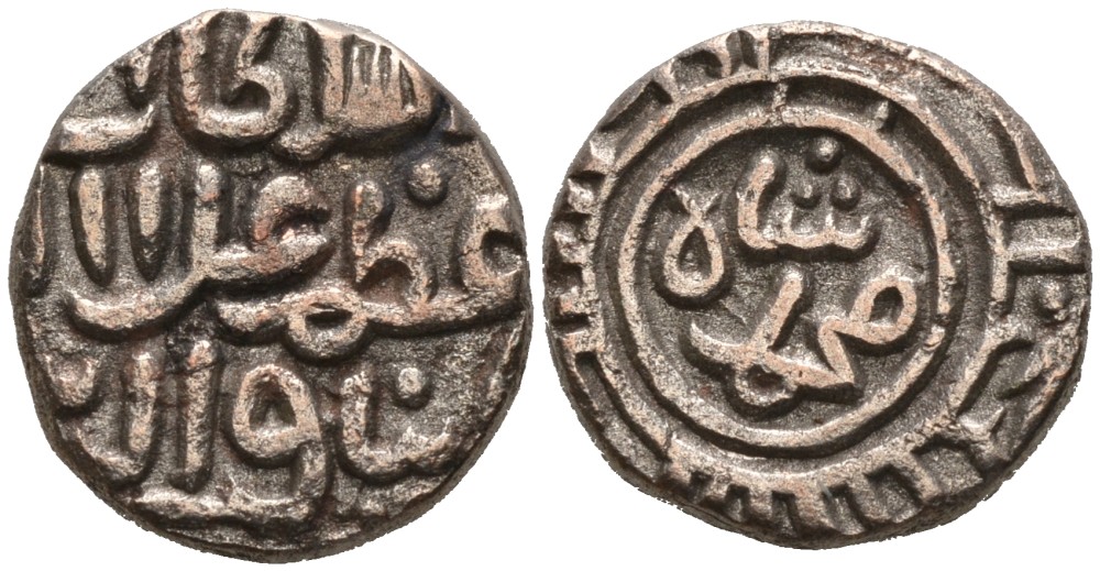 Индия 2 гани 1308 (AH711) Делийский Султанат, Ghiyath al-Din Balban Goron/Goenka D 233, Mitchiner 2569 биллон 192-714