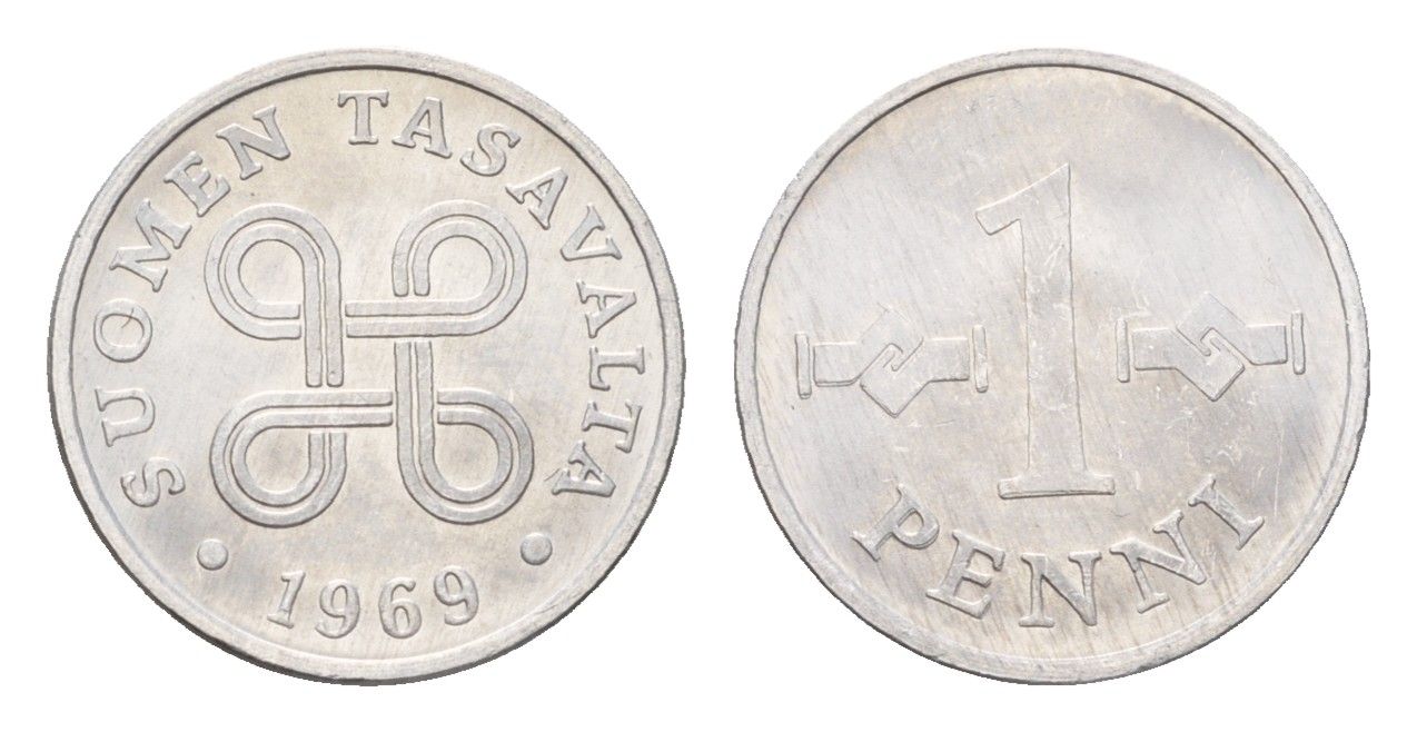 Финляндия 1 пенни 1969 KM 44a алюмний UNC 4649-165