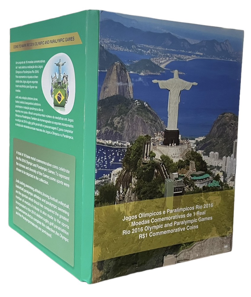 Бразилия набор из 16 монет 2015-2016 XXXI Олимпийские игры 2016 года, в Рио-де-Жанейро, в оригинальном блистере  биметалл  UNC  3-6-6-26