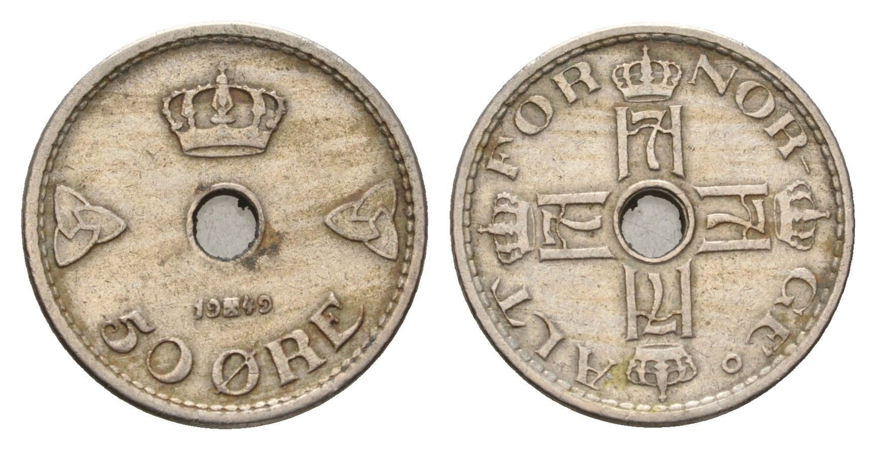 Норвегия 50 эре 1949 Хокон VII (1905-1957) KM 386 медно-никель 4638-1231
