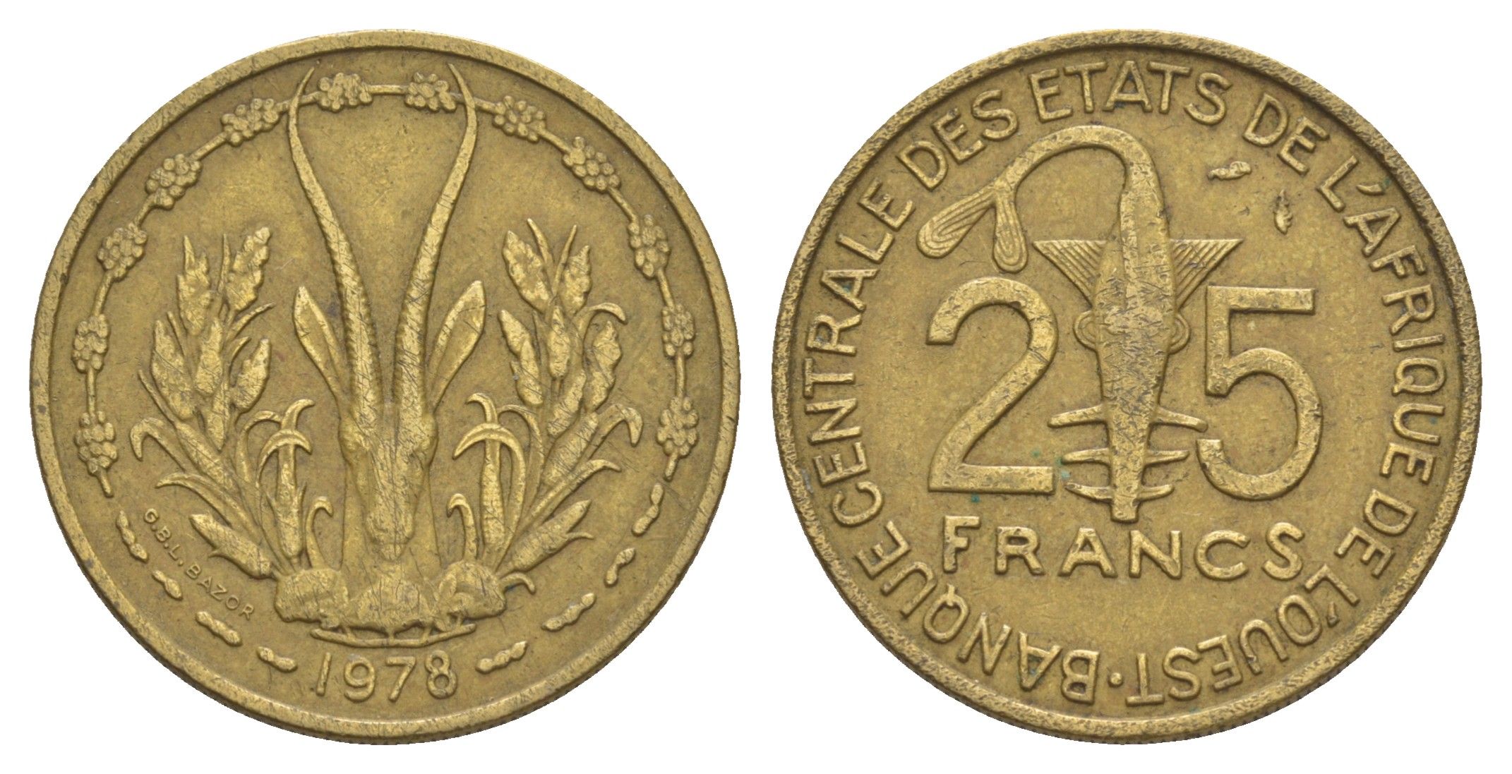 Западная Африка (BCEAO) 25 франков 1978 KM 5 медь алюминий никель 4656-852