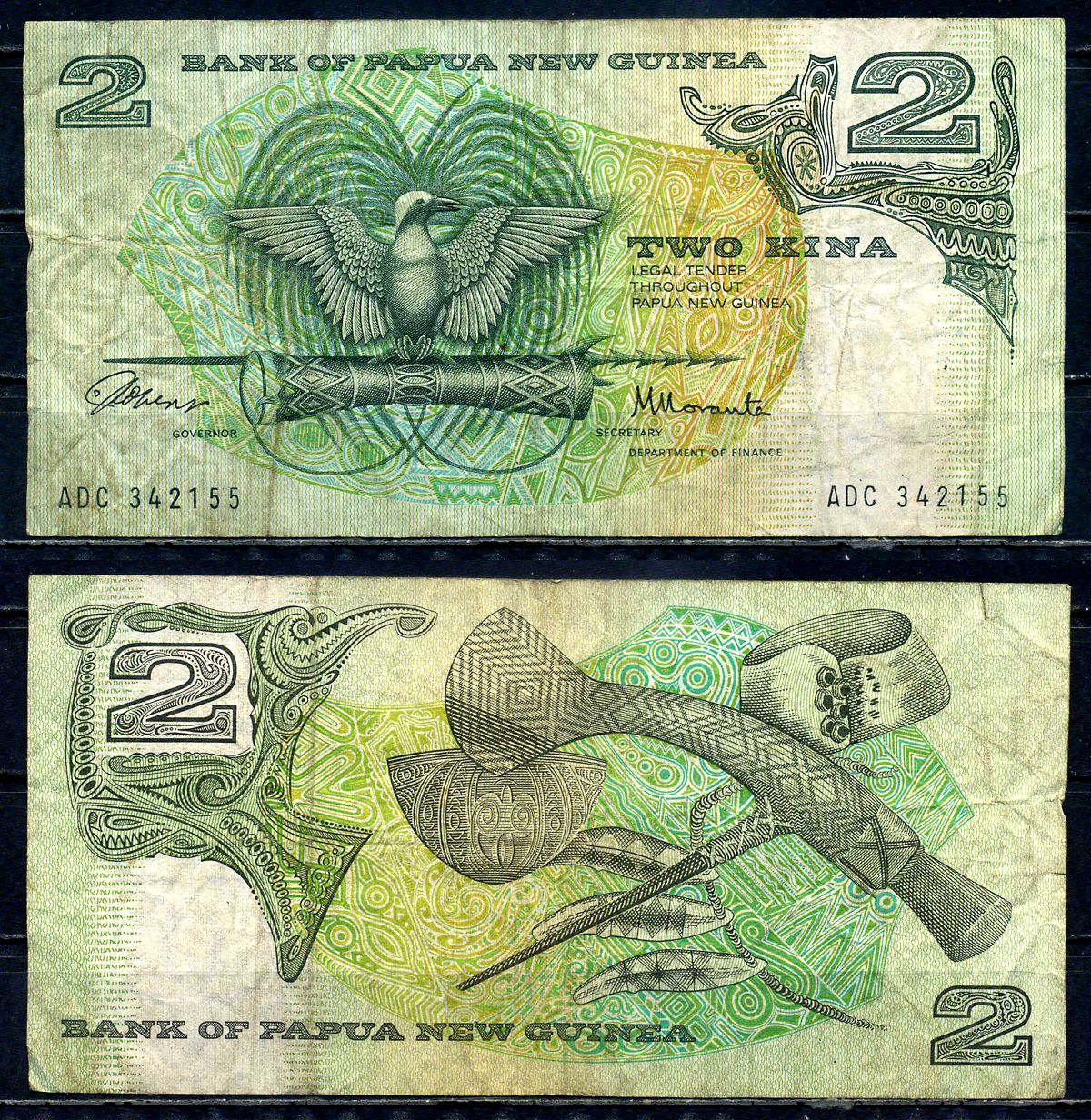 Папуа-Новая Гвинея 2 кина ND (1981-1991) Pick 5 a бумага 6294-35-4-2