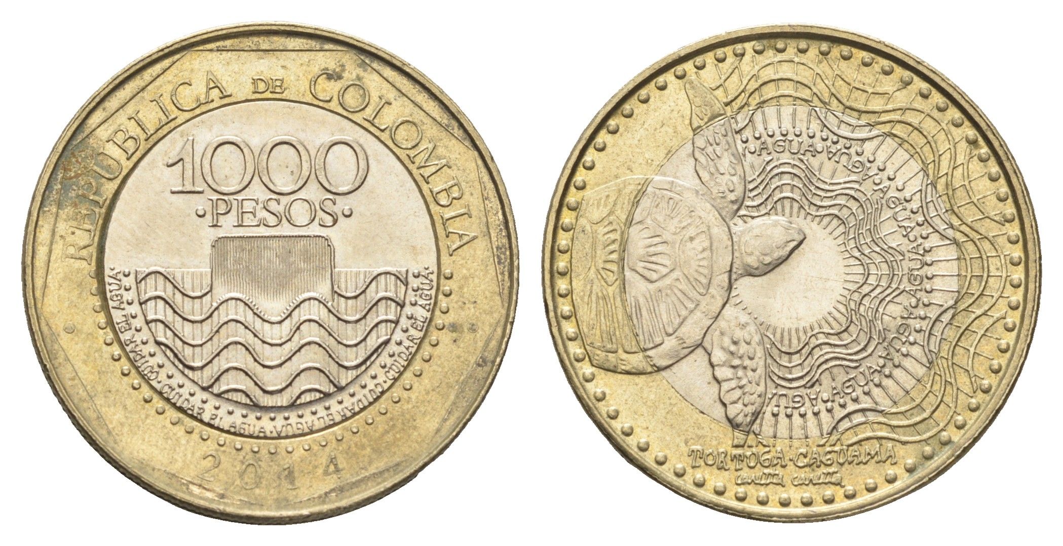 Колумбия 1000 песо 2014 KM 299 биметалл aUNC 4663-813