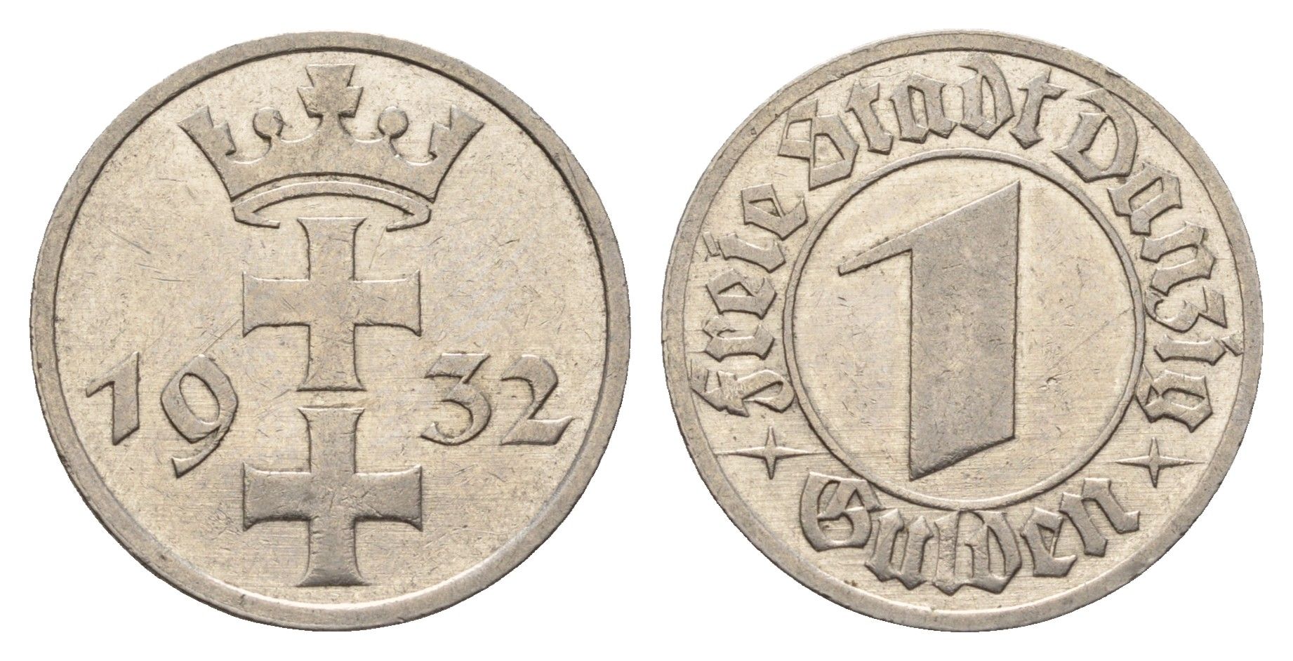 Данциг 1 гульден 1932 год-тип KM 154 никель 1529-1425