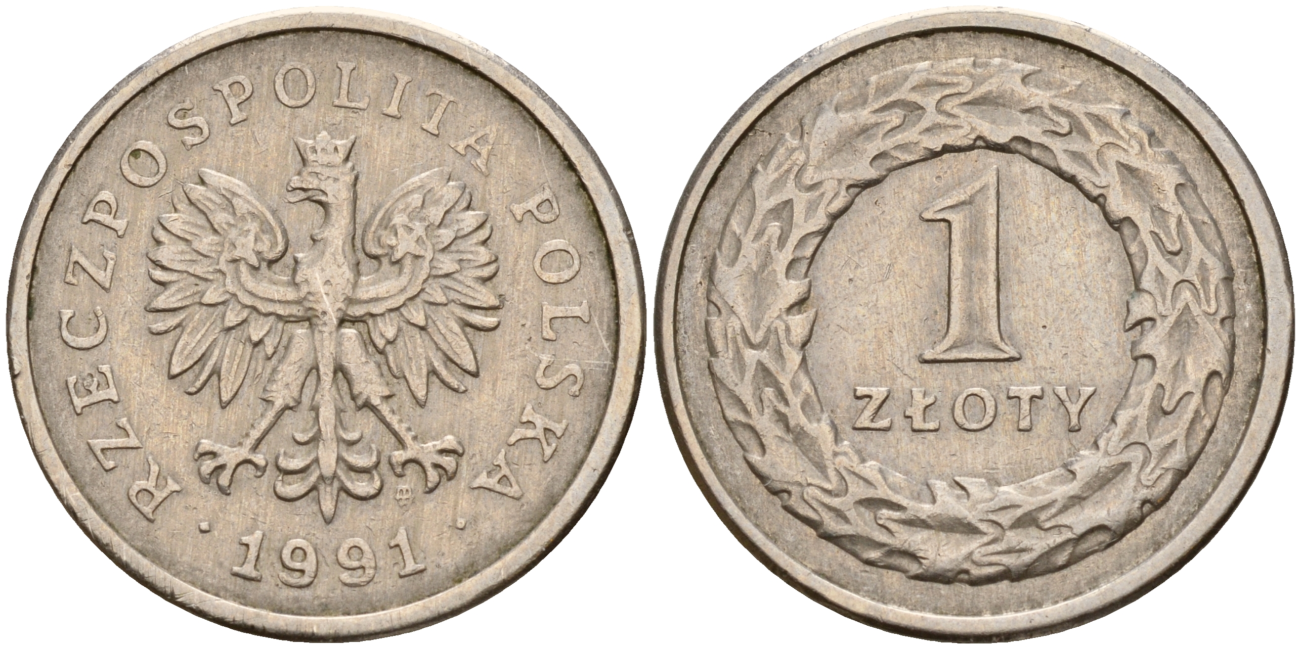 Польша 1 злотый 1991 MW KM 282 медно-никель    4161-1041