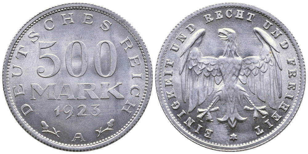 ГЕРМАНИЯ 500 МАРОК 1923 А KM 36, J. 305 алюминий 4380-643