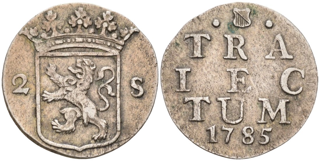 Утрехт, Нидерланды 2 штюбера 1785 UTRECHT KM 112 серебро 188-1232