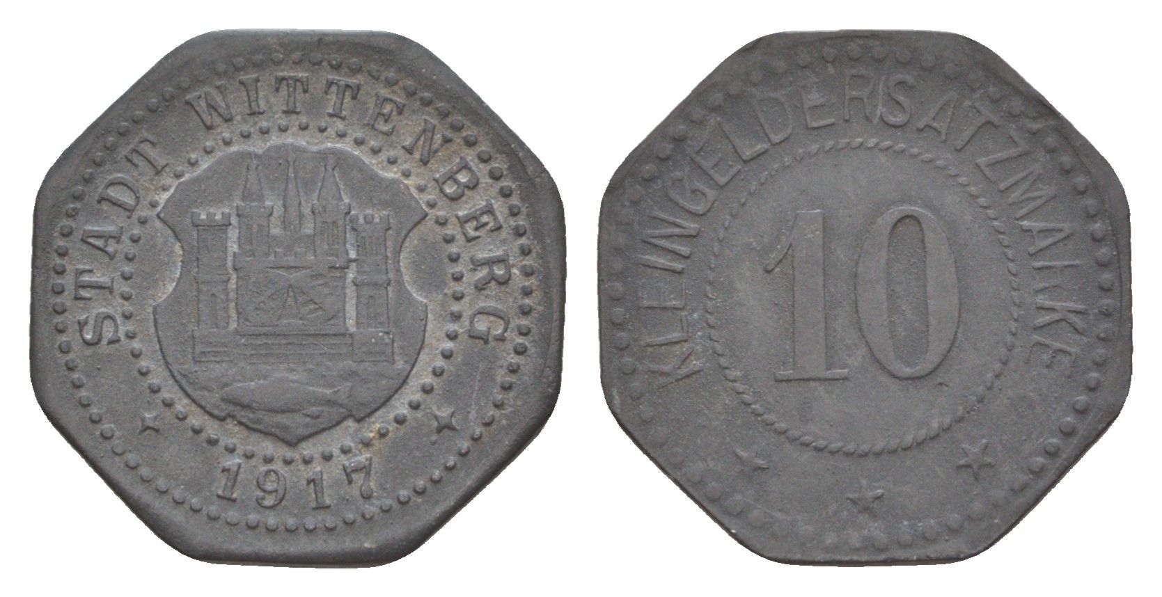 Виттенберг 10 пфеннигов 1917 Funck 605.2, Men18 34513.2 цинк 4532-1038