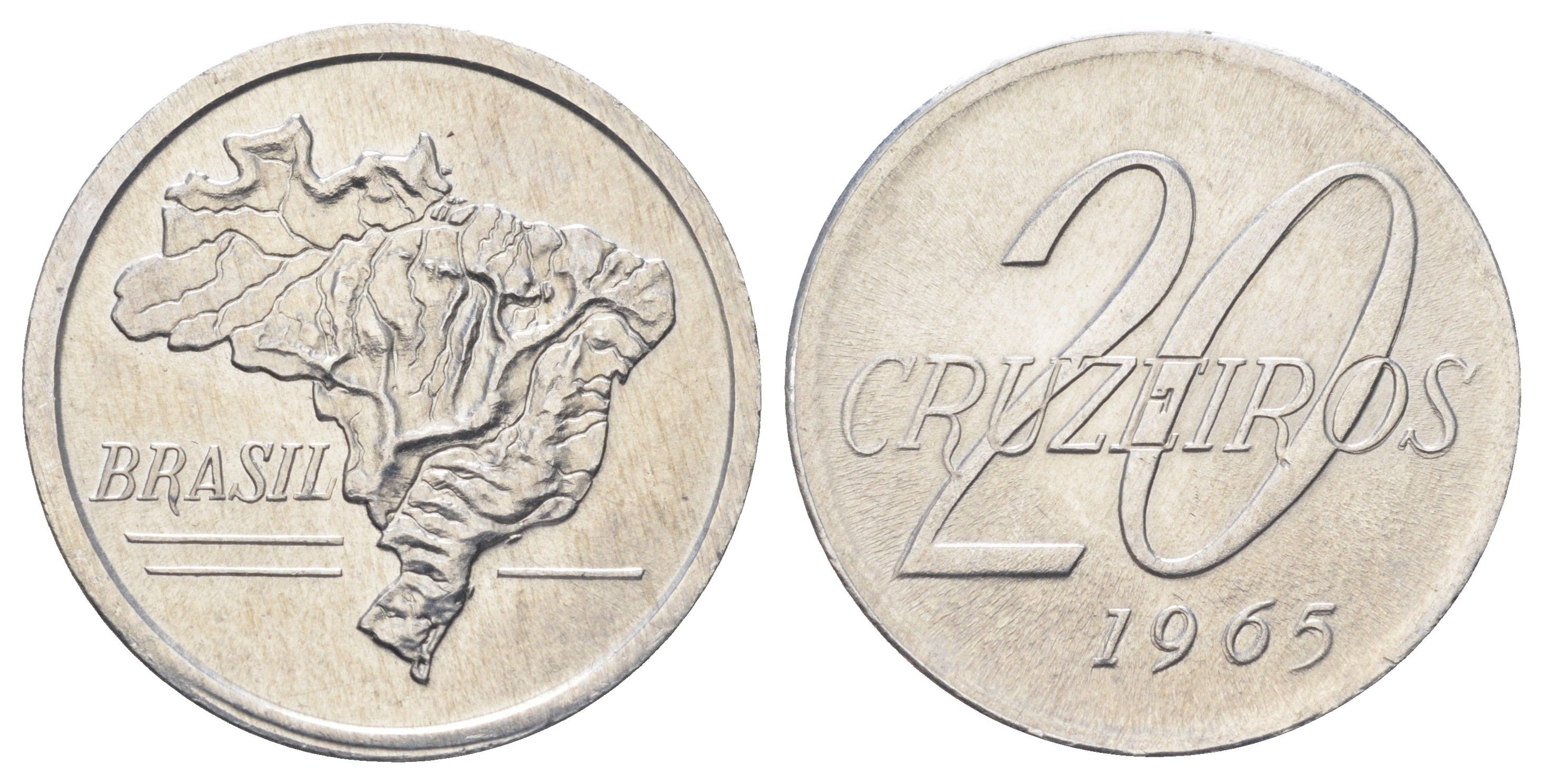 Бразилия 20 крузейро 1965 KM 573 алюминий UNC 4646-744