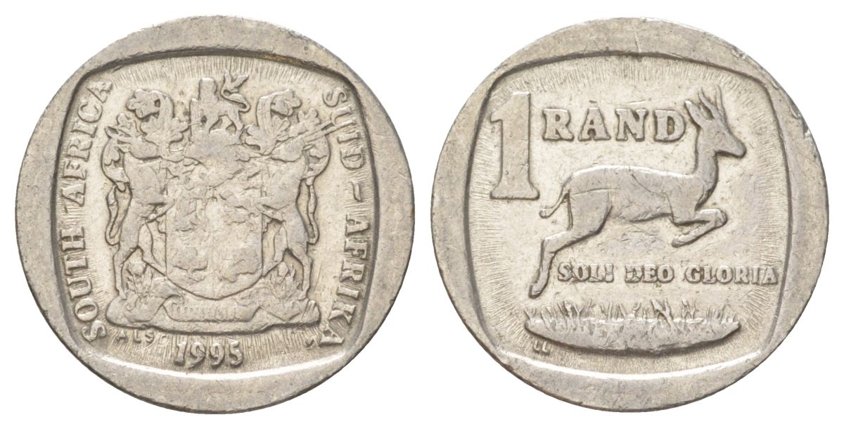 ЮАР 1 ранд 1995 KM 138 медь плакированная никелем 4627-322