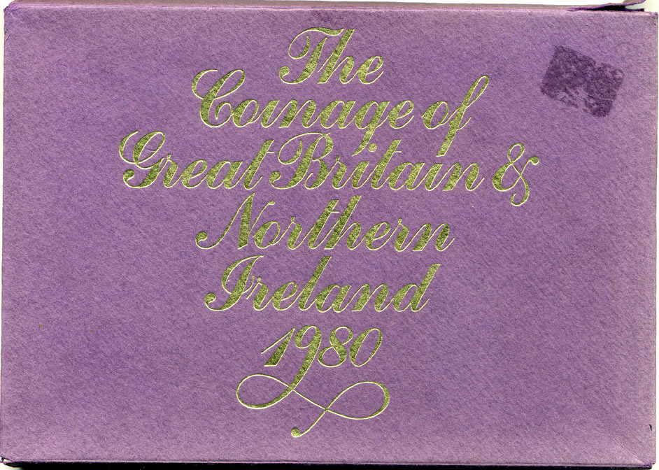 Великобритания официальный набор из 6 монет + жетон монетного двора 1980 в оригинальной пластиковой упаковке KM PS 36   PROOF  7-5-5-26