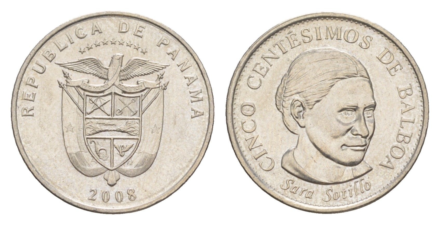 Панама 5 сентесимо 2008 KM 133 медно-никель UNC 4644-118