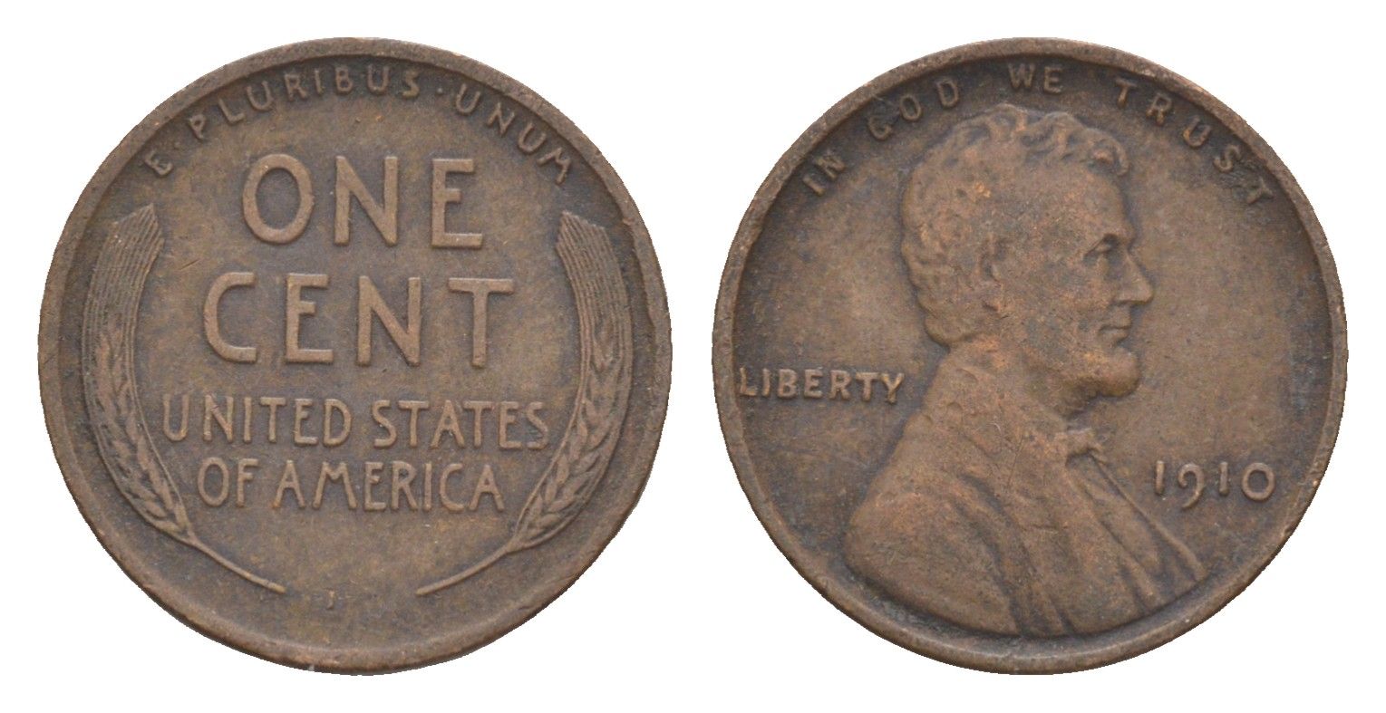 США 1 цент 1910 Линкольн KM 132 бронза 4649-551