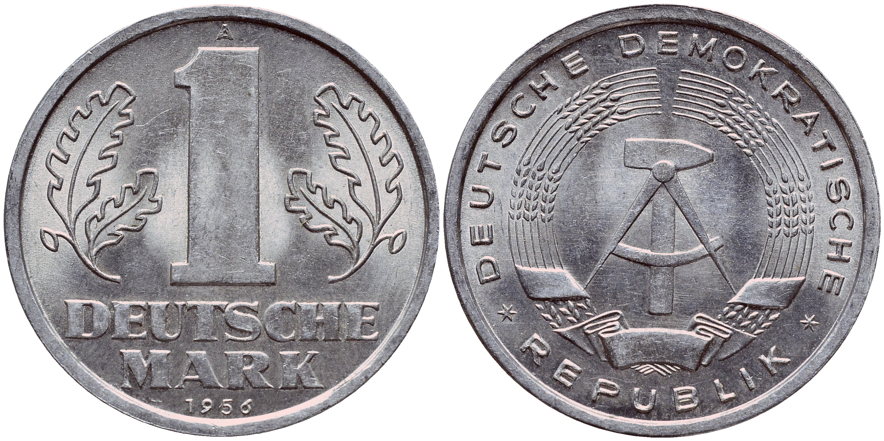 ГДР 1 МАРКА 1956 А KM 13 алюминий aUNC 1523-131