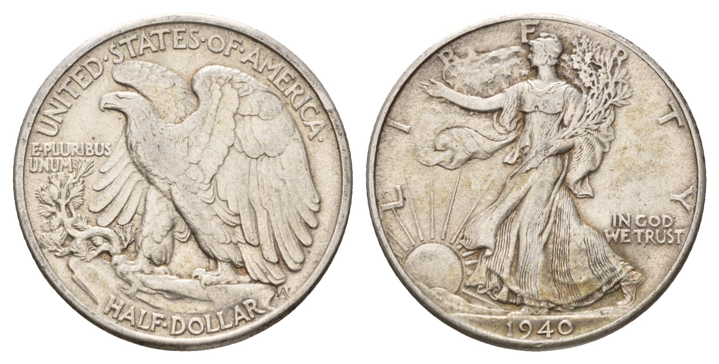 США 1/2 доллара (50 центов) 1940 KM 142 серебро 4127-2142