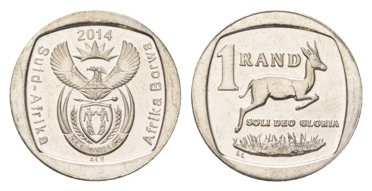 ЮАР 1 ранд 2014 медь плакированная никелем UNC 4627-567