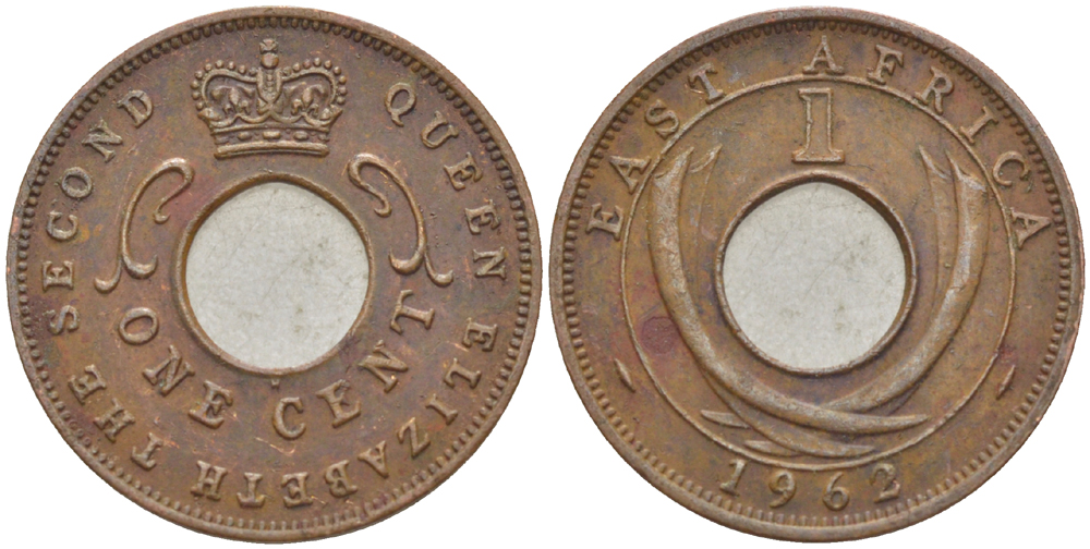 Британская Восточная Африка 1 цент 1962 Елизавета II (1952-) KM 35 бронза 113-1034