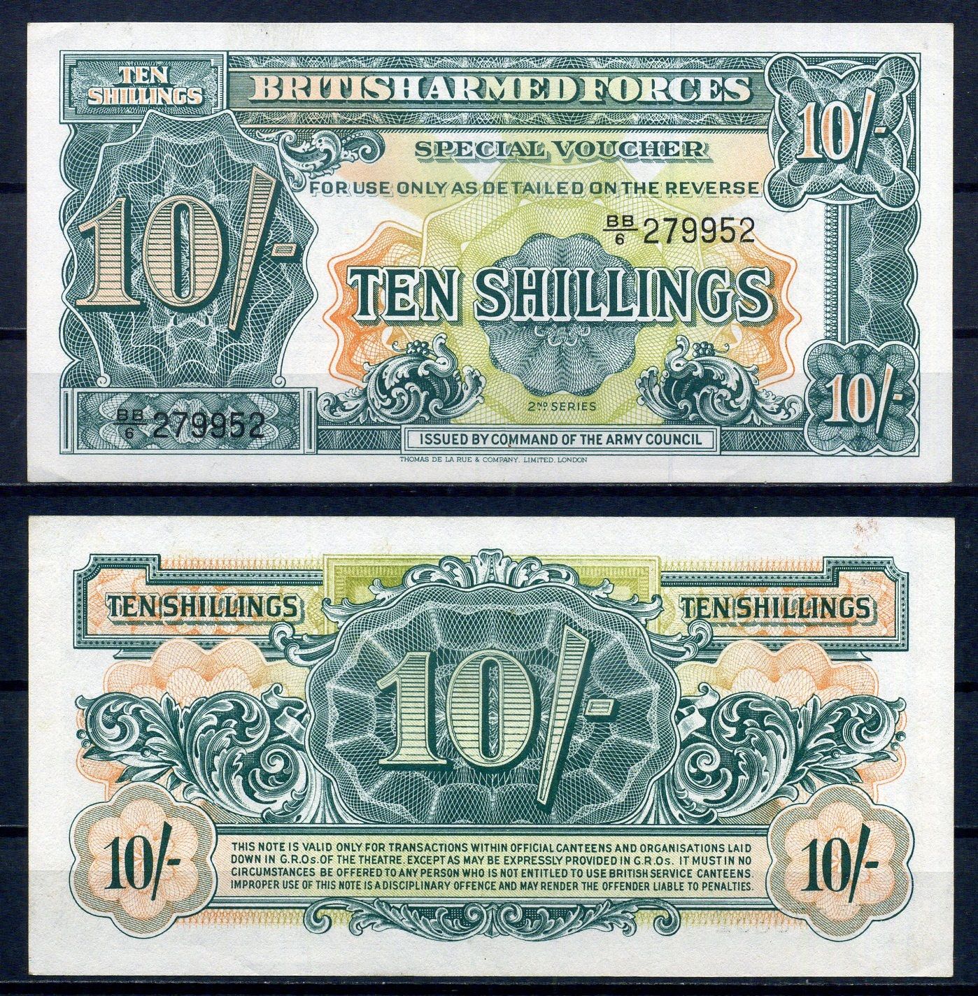 Великобритания 10 шиллингов ND (1948)  Pick M21 a  бумага   451-1098-3