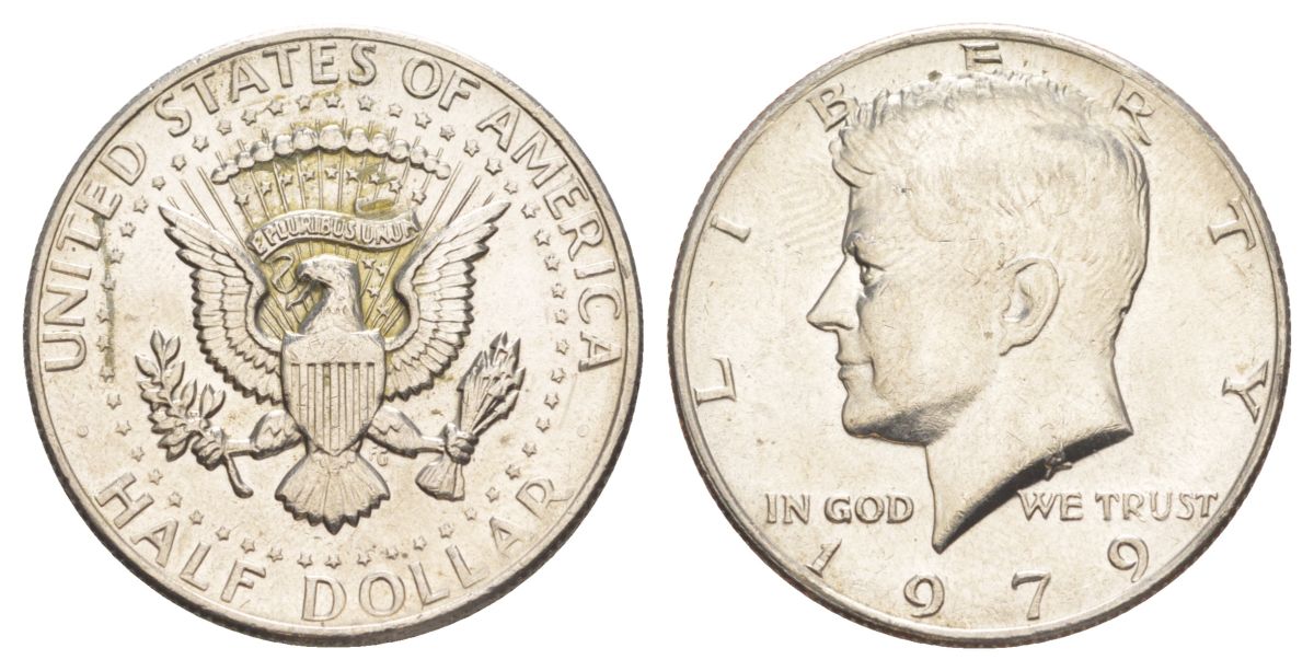 США 1/2 доллара (50 центов) 1979 Джон Кеннеди KM A202b медь плакированная медно-никелем aUNC 4536-1145