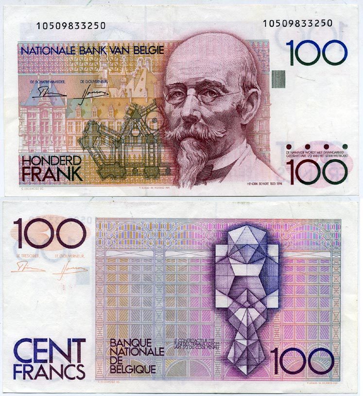 Бельгия 100 франков ND (1982-1997) Хендрик (Анри) Бейерт Pick  142 а (2)  бумага   7203-9-3-2