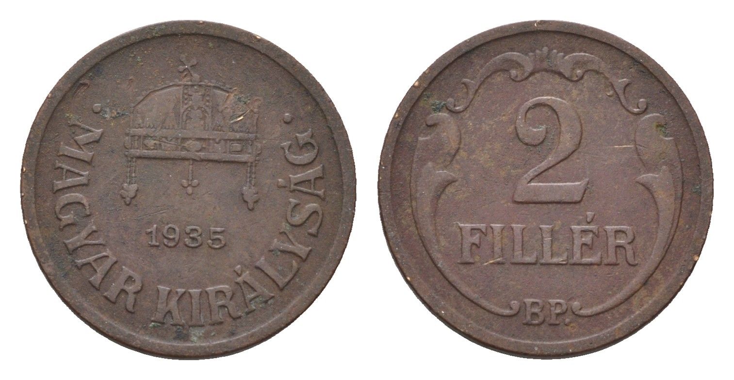 Венгрия 2 филлера 1935 KM 506 бронза 4658-931