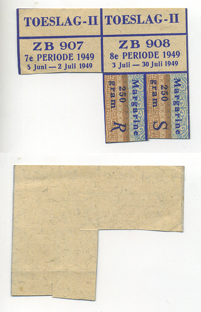 Нидерланды талоны на маргарин 1949 3 июля - 30 июля 1949, на 250 грамм бумага 6317-34-3