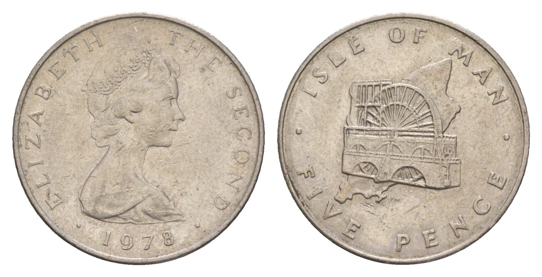 Остров Мэн 5 пенсов 1978 PM, Елизавета II (1952-2022) KM 35 медно-никель 4656-1042