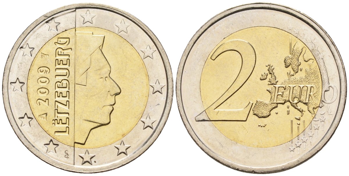 Люксембург 2 евро 2009 KM 82 биметалл 4148-822