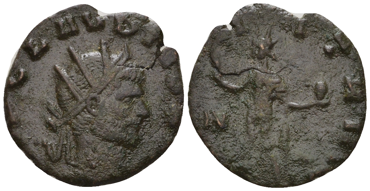 Римская Империя антониниан 270 Клавдий II Готский, IMP CLAVDIVS AVG, бюст императора / AETERNIT AVG, бог Соль, Рим RIC 16 биллон 1073-25-33