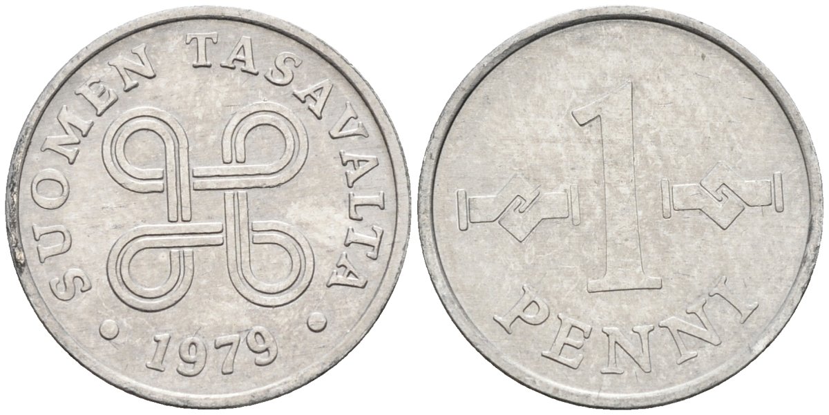 Финляндия 1 пенни 1979 KM 44а алюминий 4585-921