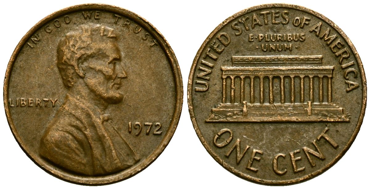 США 1 цент 1972 KM 201 медь цинк 4136-959